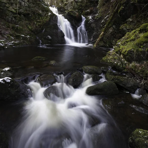 Naturskön Utsikt Över Vattenfall Nära Falkau Feldberg Region Schwarzwald Baden — Stockfoto