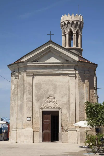 Iglesia Faro Nuestra Señora Salud Piran Istria Eslovenia Europa —  Fotos de Stock