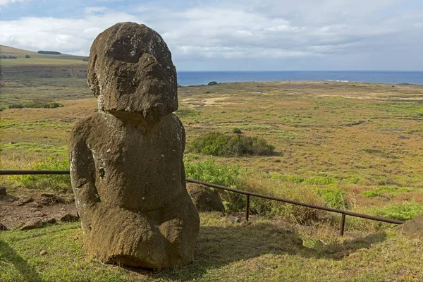 太平洋 イースター島 南米の前の石の彫刻 — ストック写真