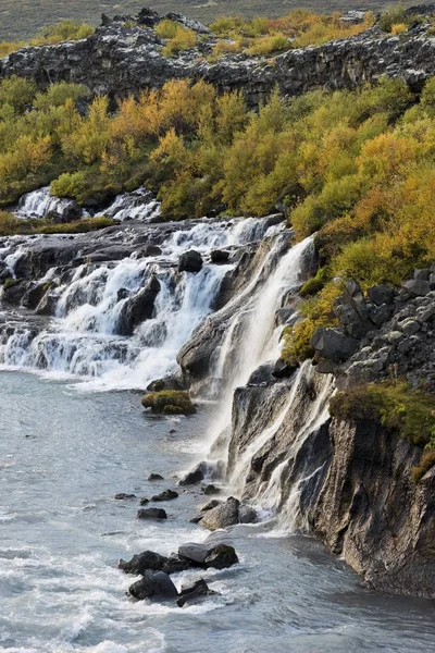 Wasserfälle Herbst Island Europa — Stockfoto