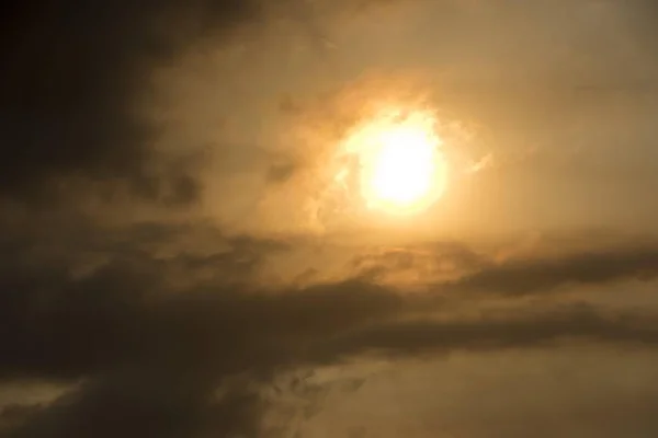 Pôr Sol Laranja Céu Hora Noite — Fotografia de Stock