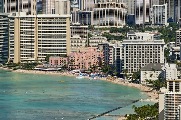 Vue Panoramique Waikiki Beach Honolulu Ahu Hawaï États Unis Amérique — Photo