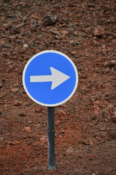 Panneau Signalisation Flèche Vers Droite Extérieur — Photo