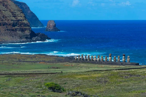 Moais Ahu Tongariki Rapa Nui National Park Unesco World Heritage — Stock Photo, Image