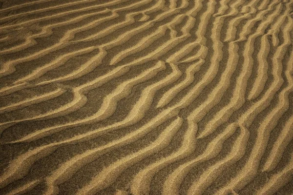 Hullámos Szerkezetek Homokban Maspalomas Dűnéi Természetvédelmi Terület Gran Canaria Kanári — Stock Fotó