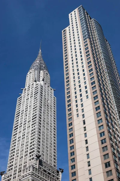 Prédios Altos Arranha Céus Edifício Chrysler Esquerda Manhattan Nova Iorque — Fotografia de Stock