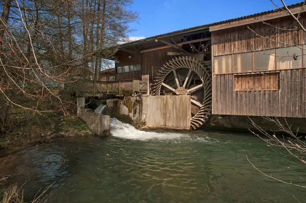 Ancienne Scierie Roue Hydraulique Schnaittach Moyenne Franconie Bavière Allemagne Europe — Photo