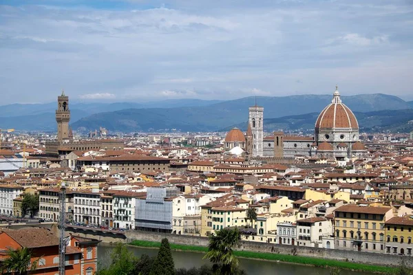 Firenze Városképe Dómmal Piazzale Michelangelo Firenzéből Toszkánából Olaszországból Európából — Stock Fotó