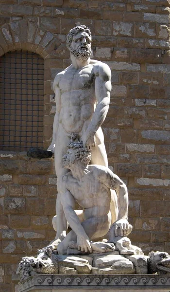 Estátua Hércules Caco Piazza Della Signoria Florença Toscana Itália Europa — Fotografia de Stock