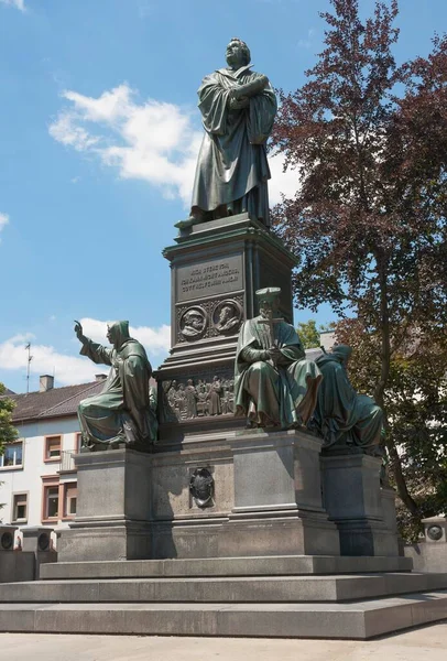 Památník Luthera Nebo Reformační Památník Průřez Martinem Lutherem 1868 Navržený — Stock fotografie
