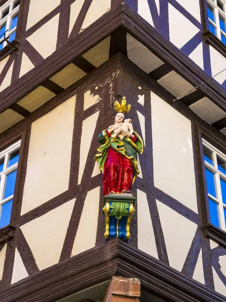 Casas Entramado Decoradas Centro Histórico Miltenberg Baja Franconia Baviera Alemania — Foto de Stock