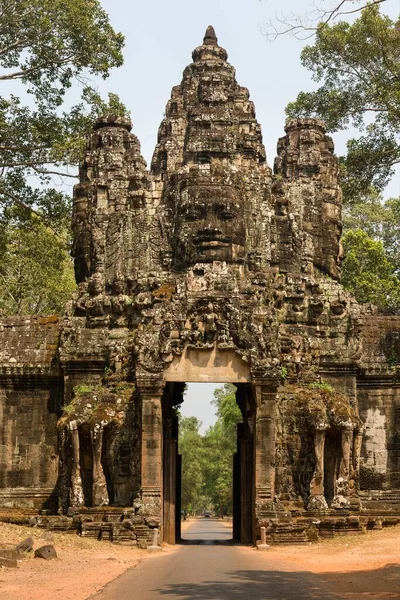 Victory Gate East Angkor Thom Avalokiteshvara Face Tower Western View — Stock fotografie