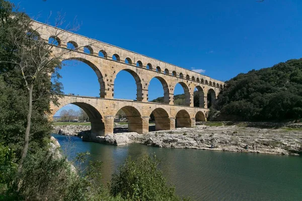 Pont Gard Vers Pont Gard Languedoc Roussillon França Europa — Fotografia de Stock