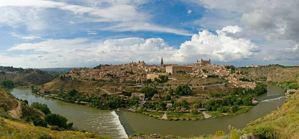 Panorama Rio Tajo Toledo Mancha Spanien — Stock Photo, Image