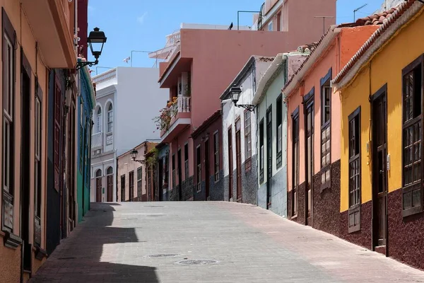 Calle Con Casas Coloridas Tazacorte Palma Islas Canarias España Europa —  Fotos de Stock