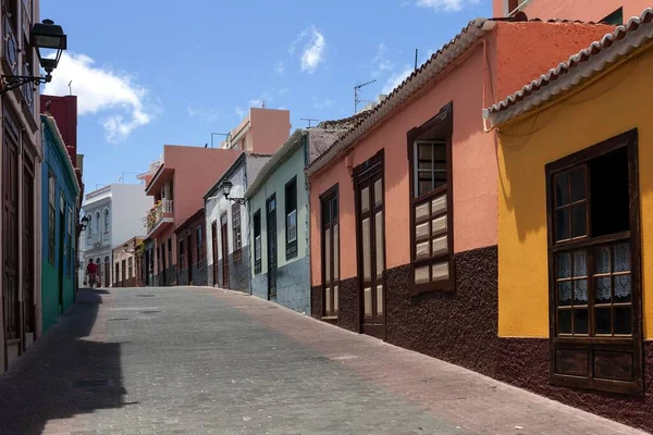 Street with colorful houses, Tazacorte, La Palma, Canary Islands, Spain, Europe