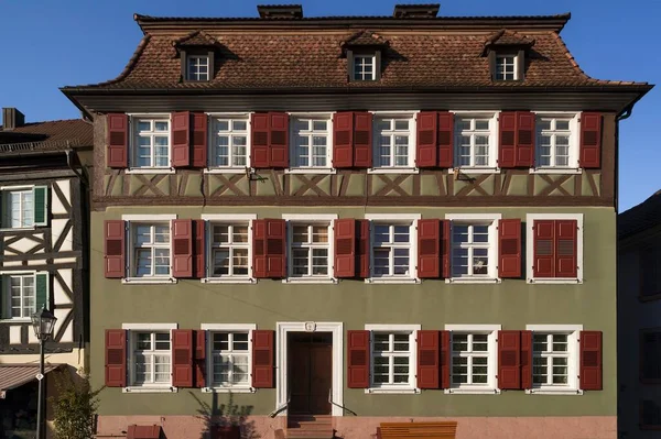 Antigua Casa Residencial Con Planta Superior Entramado Madera Ettenheim Baden —  Fotos de Stock