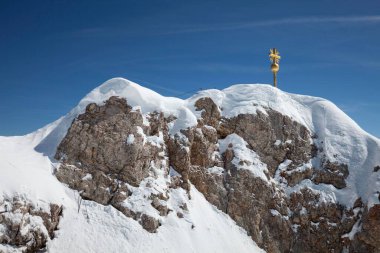 Summit cross on the Zugspitze, Upper Bavaria, Bavaria, Germany, Europe clipart