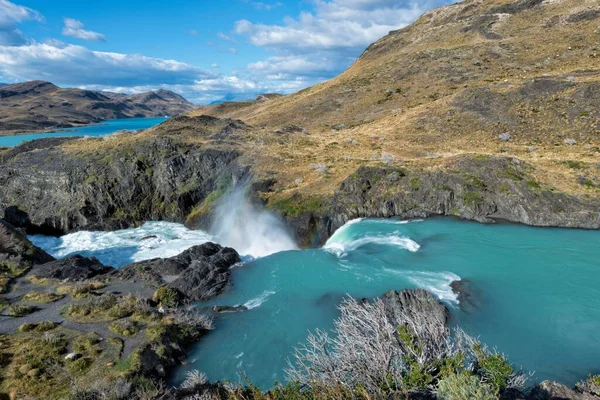 Cascata Parque Nacional Torres Del Paine Patagônia Chilena Chile América — Fotografia de Stock