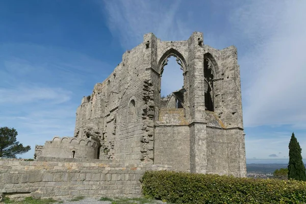 Разрушенный Собор Святого Феликса Жижеаном Лангедок Руссийон Франция Европа — стоковое фото