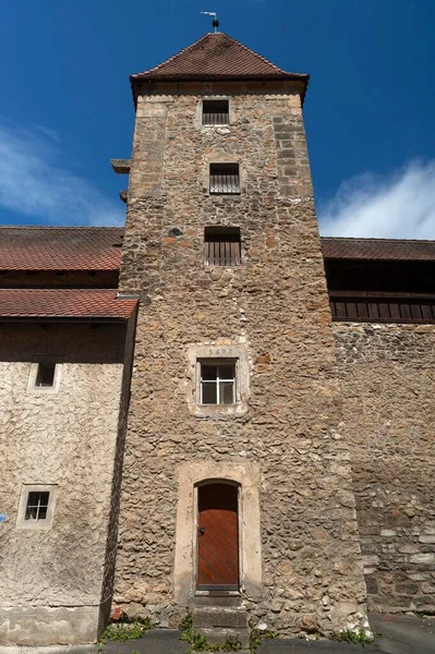 Torre Difesa Medievale Della Cinta Muraria Amberg Palatinato Superiore Baviera — Foto Stock