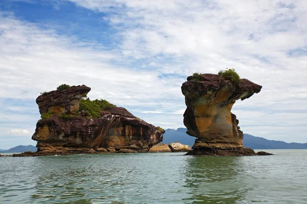 Piedra Arenisca Mar China Meridional Costa Del Parque Nacional Bako — Foto de Stock