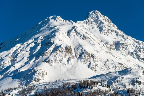 Chaîne Montagnes Avec Neige Maloja Alpes Suisses Engadin Canton Graubnden — Photo