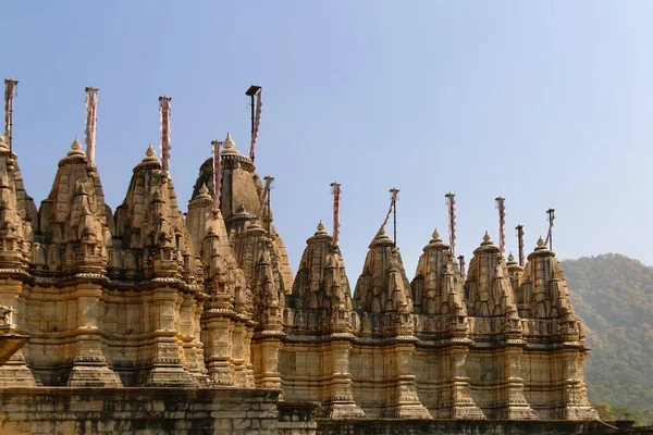 Towers Seth Anandji Kalayanji Pedhi Temple Jains Adinatha Temple Ranakpur — Stock Photo, Image