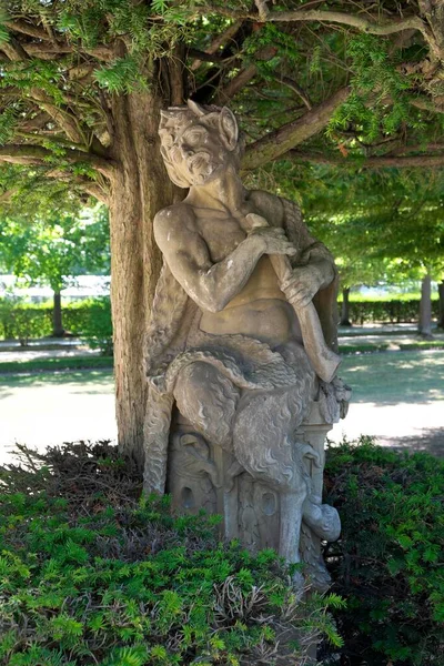 Staty Faun Trädgården Residenz Wrzburg Niederfranken Bayern Tyskland Europa — Stockfoto