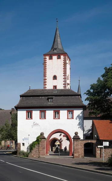 Puerta Superior Ciudad Torre Puerta Karlstadt Baja Franconia Baviera Alemania —  Fotos de Stock