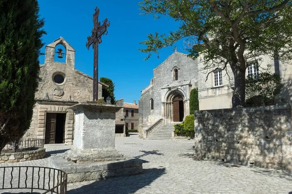 Saint Vincent Church Penitents Chapel Medieval Village Les Baux Provence — 스톡 사진
