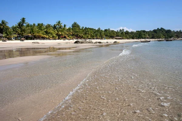 Море Пляж Пальмы Бунгало Пляж Нгапали Нгапали Тандве Штат Ракхайн — стоковое фото