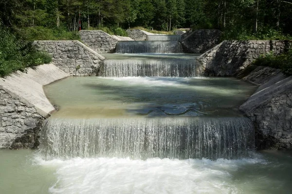 Artificial Waterfalls Ribachstollen Ribach Walchensee Upper Bavaria Bavaria Germany Europe — Stock Photo, Image