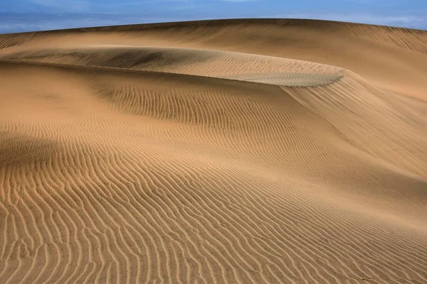 Duinen Zandduinen Van Maspalomas Structuren Het Zand Natuurreservaat Gran Canaria — Stockfoto