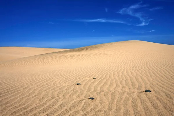 Dunes Dunes Sable Maspalomas Formation Nuages Structures Pierres Dans Sable — Photo