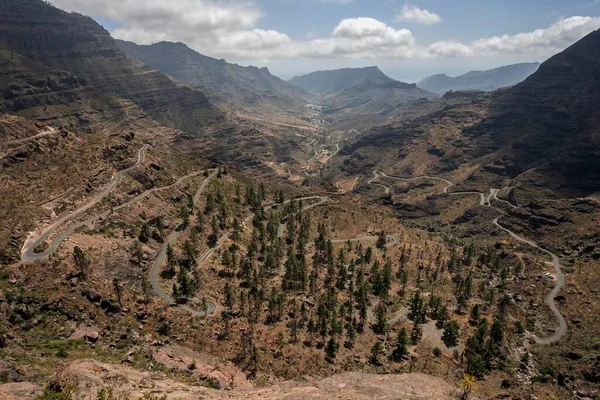 Kilátás Szerpentin Völgy Közelében Las Casas Venegueras Gran Canaria Kanári — Stock Fotó