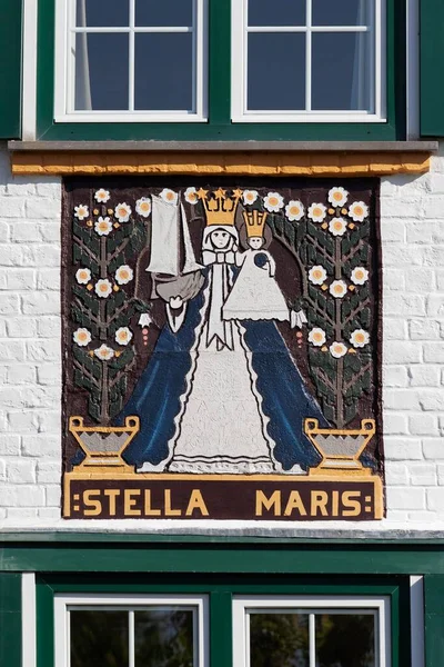 Stella Maris Mary Ster Van Zee Sgraffito Een Villa Uit — Stockfoto