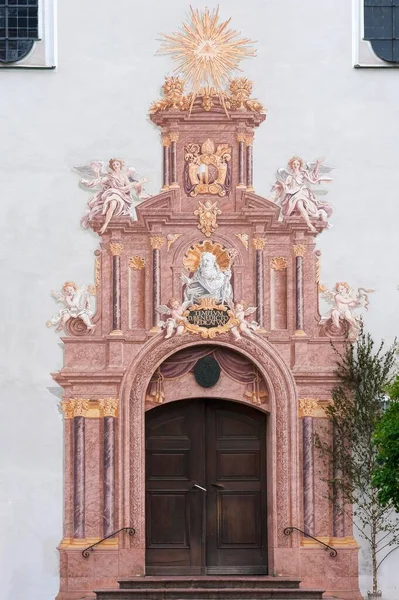 Entrada Iglesia Barroca San Benito 1700 Benediktbeuren Alta Baviera Alemania —  Fotos de Stock