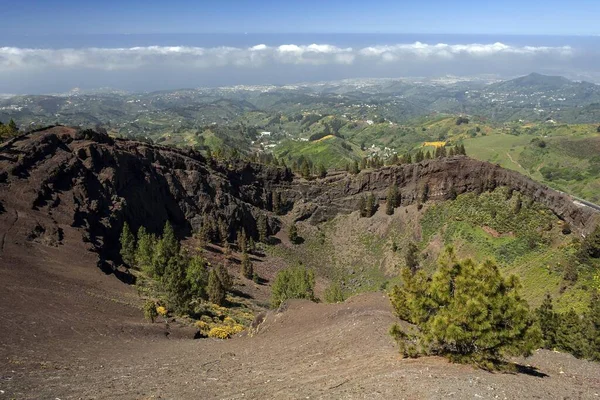 Blick Auf Die Lavafelder Und Den Norden Gran Canaria Kanarische — Stockfoto