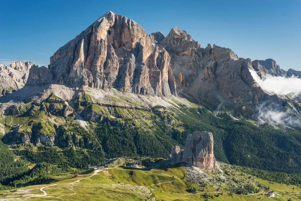 Uitzicht Vanaf Berg Nuvolau Naar Rockgroep Five Towers Tofana Rozes — Stockfoto