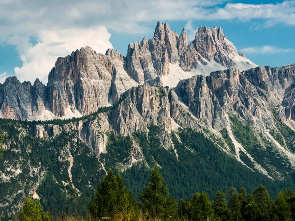 Uitzicht Vanaf Berg Nuvolau Richting Groep Lastoi Formin Giau Pass — Stockfoto