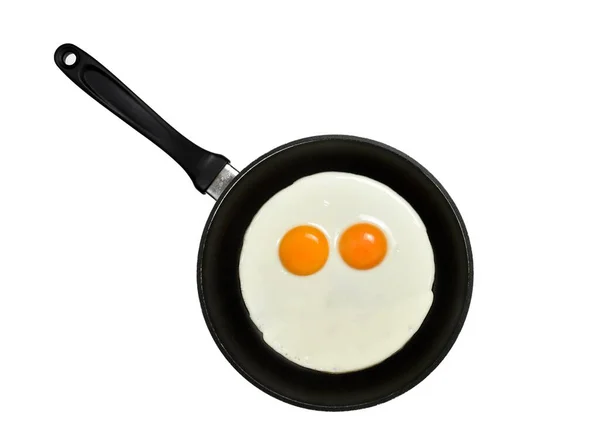 Fried Eggs Pan Face Eyes — Stock Photo, Image