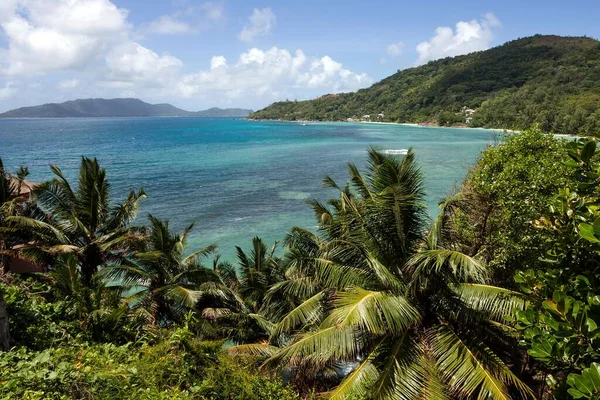 Pohled Moře Ostrově Vanille Praslin Seychely Afrika — Stock fotografie