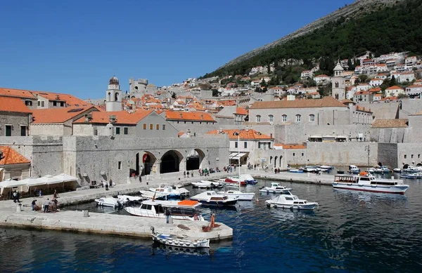 Porto Vecchio Dubrovnik Vista Dal Muro Della Città Dubrovnik Croazia — Foto Stock
