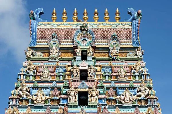 Templo Hindu Templo Arulmigu Navasakti Vinayagar Detalhe Victoria Ilha Mahe — Fotografia de Stock