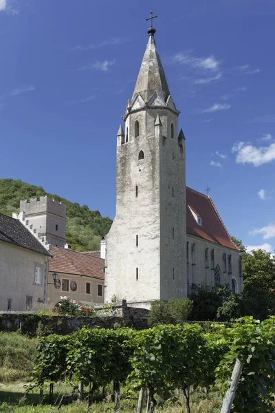 Ufortyfikowany Kościół Zygmunta Schwallenbach Spitz Der Donau Wachau Waldviertel Dolna — Zdjęcie stockowe