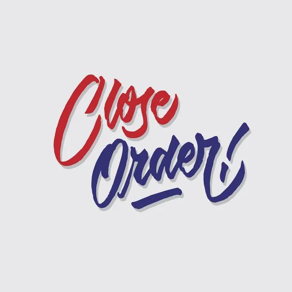 Close Order Hand Lettering Typography Sales Marketing Shop Store Signage — Stock Vector