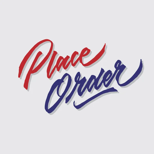 Placera Order Hand Lettering Typografi Försäljning Och Marknadsföring Shop Store — Stock vektor