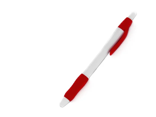 Red White Automatic Pen Isolated White Background — Stock Photo, Image