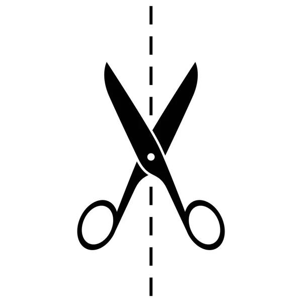 Black Scissors Vector Icon White Background — Stock Vector